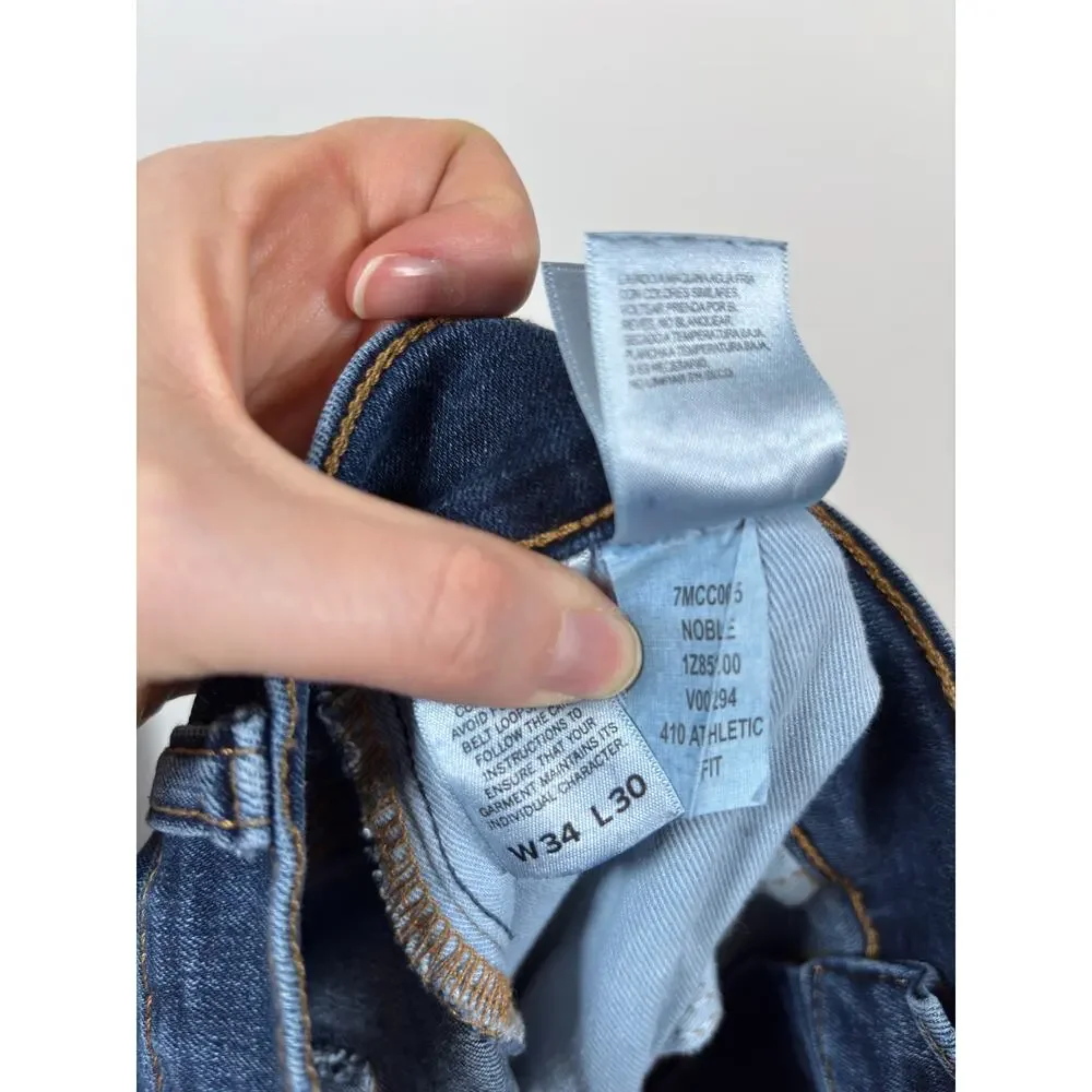 Lucky Brand 410 Athletic Straight Jeans Mens 34x30 Blue Stretch